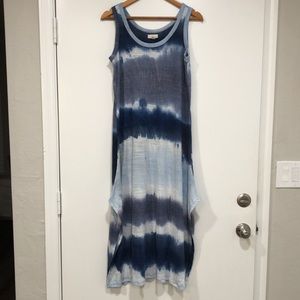 CUPIO Tie Dye Square Bottom Sleeveless Maxi Dress